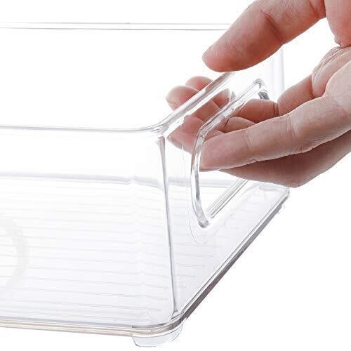 Kingrol 8 Pack Plastic Storage Bins for Freezer, Pantry, Countertop
