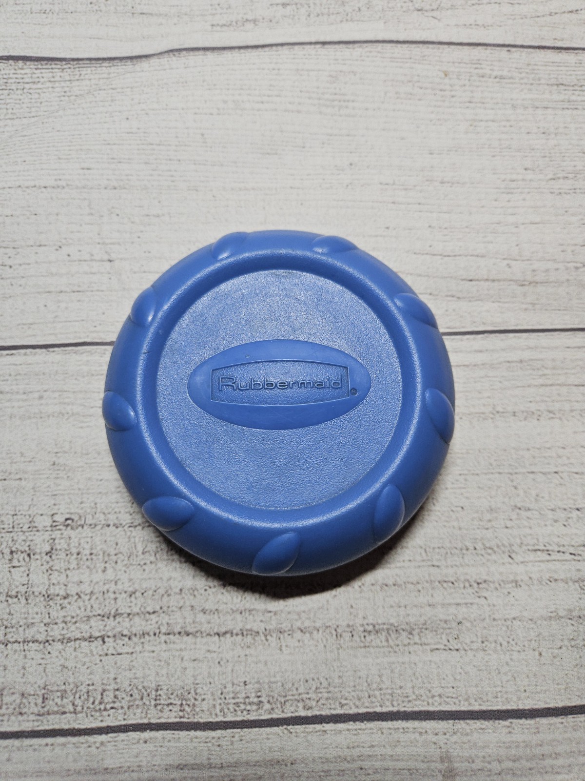Vtg Rubbermaid Replacement Lid #310F-4.25″ Blue, Round, Screw On Lid-ONE LID