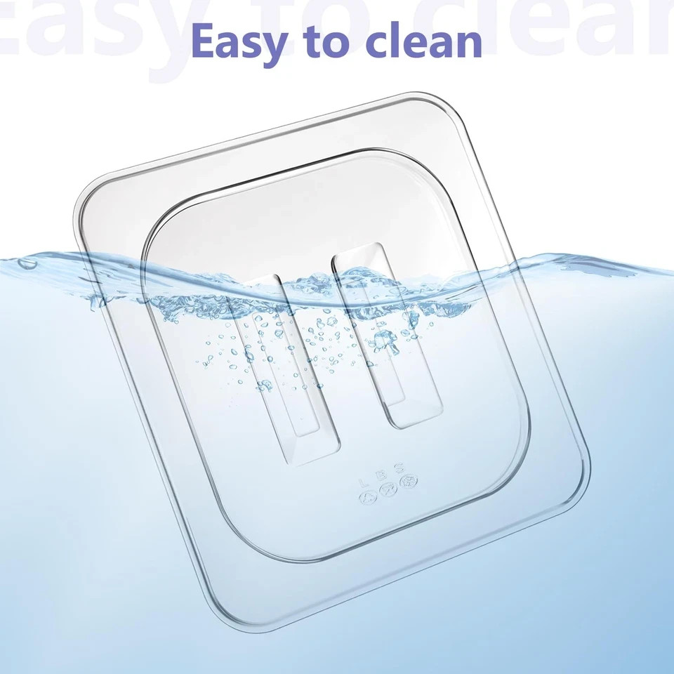 Universal Polycarbonate Food Pan Lids Covers with Handle, 1/6 Size Clear