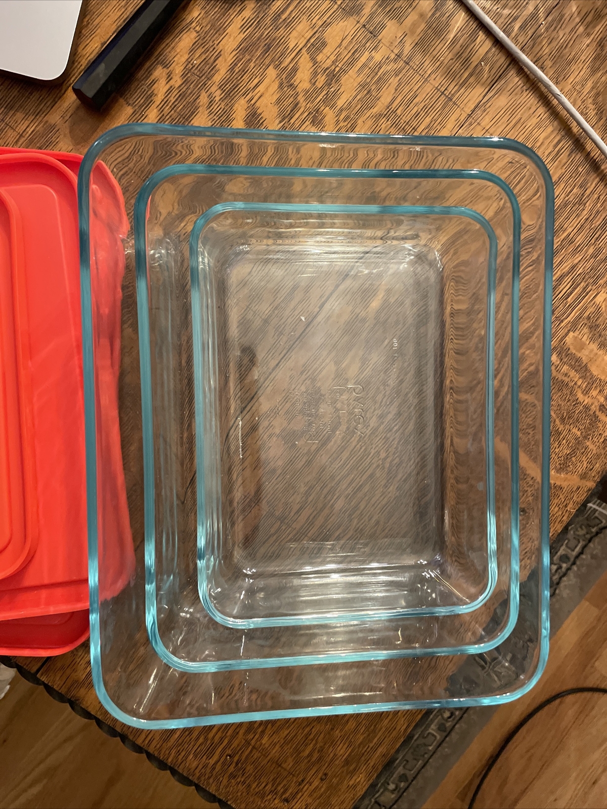 6-pc Pyrex Simply Store Dishs w Red Lid New 3. 6, & 11 cup capacity New