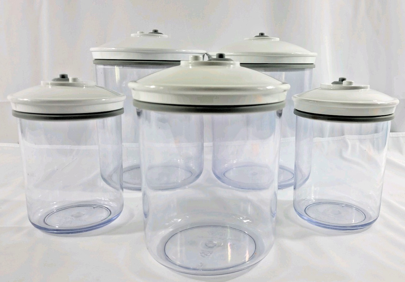sealable food storage lot of 5 snail 2-25oz 1-50oz 2-80oz