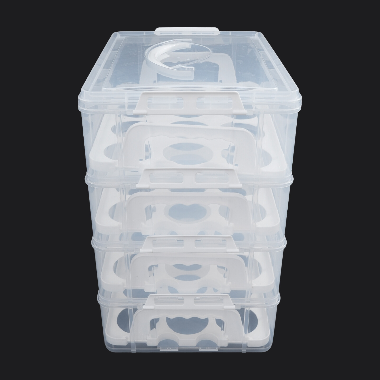 4-Tiers Portable Cupcake Carrier Cupcake Holder Carrier Stacking Cupcake Storage