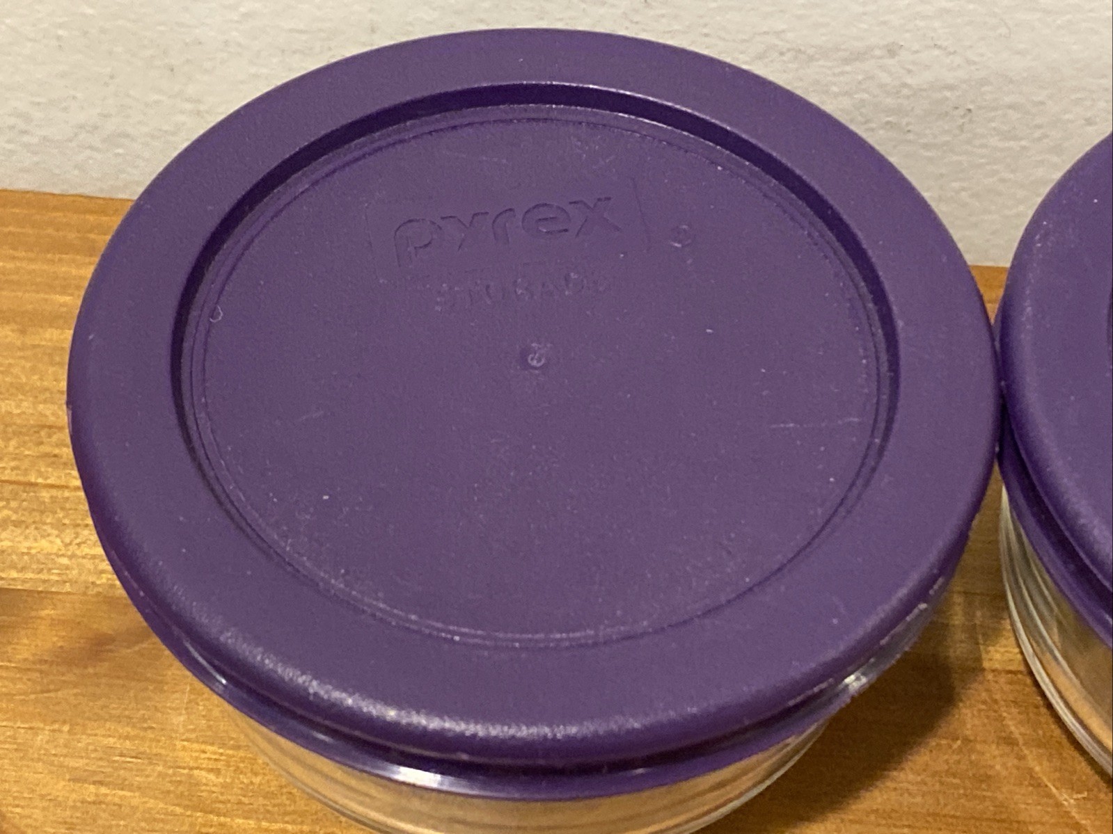 pyrex 7202A 1 Cup 236 mL Clear Round Glass Food Storage Bowl Lid Made in USA Set