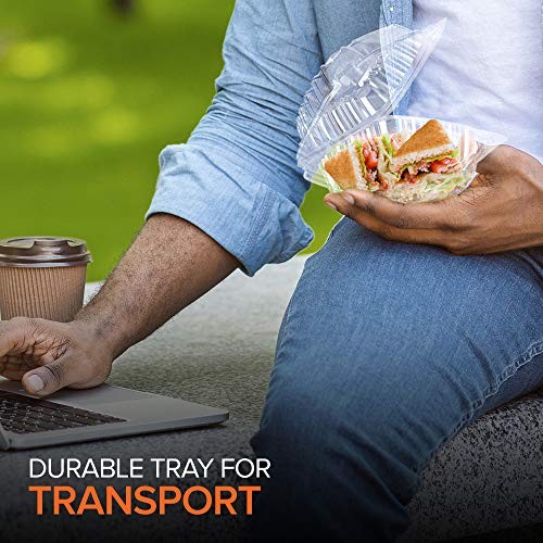 Disposable Plastic To Go Containers with Clear Lids (100 5″ x 5″ – 100 Count