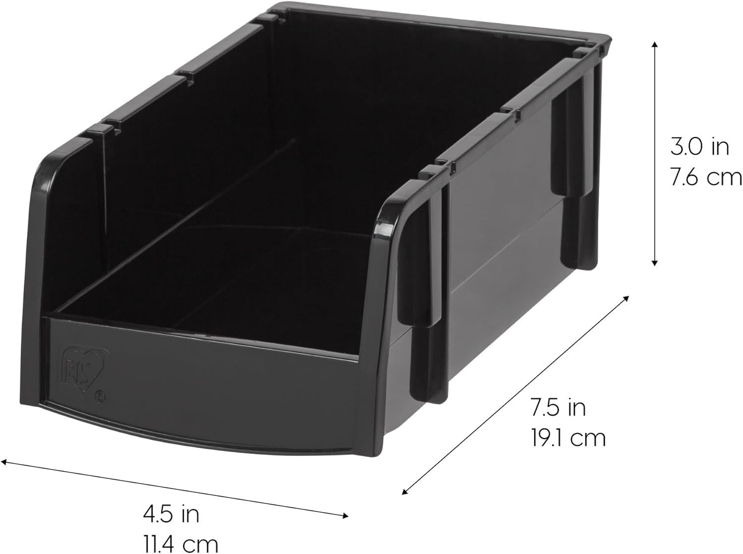 Small Stackable Storage Bins 12-Pack 7.5×4.5×3 inch Plastic Open Front Shelf Bin