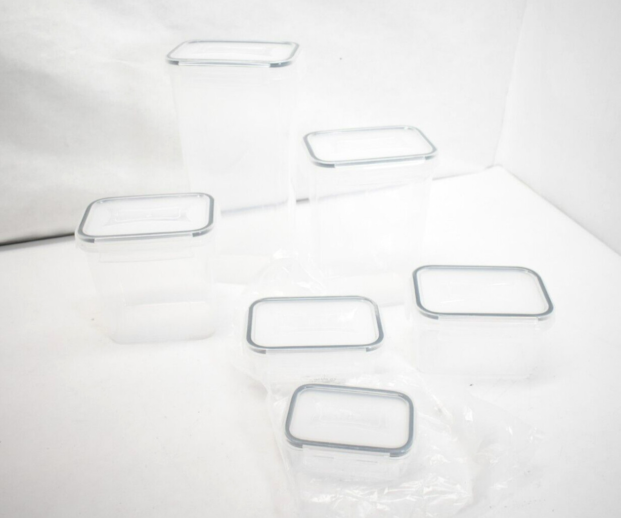 Food Storage Containers Set of 6 BPA Free Airtight Lids w/ Locking Tabs
