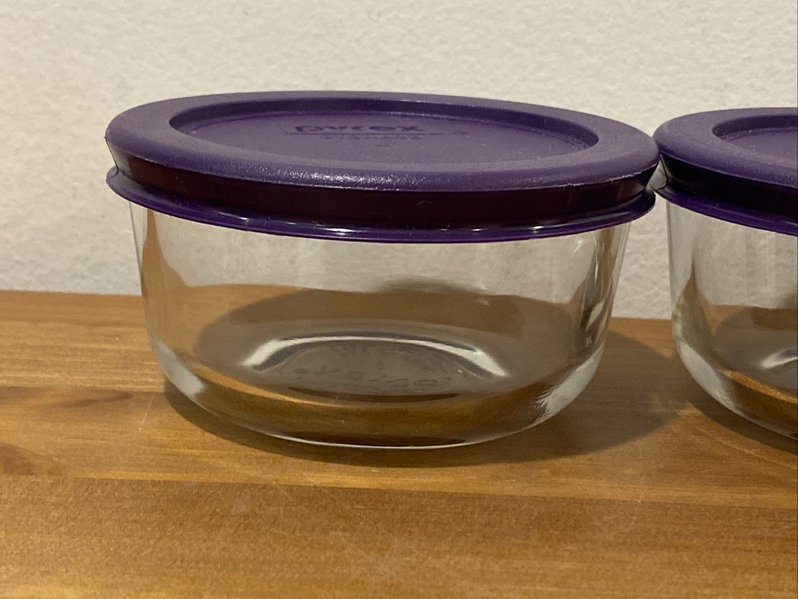 pyrex 7202A 1 Cup 236 mL Clear Round Glass Food Storage Bowl Lid Made in USA Set