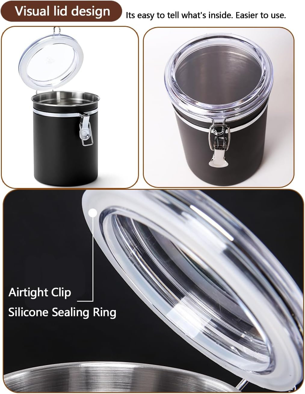 Stainless Steel Food Container with Clear Lids Airtight Storage Container Small