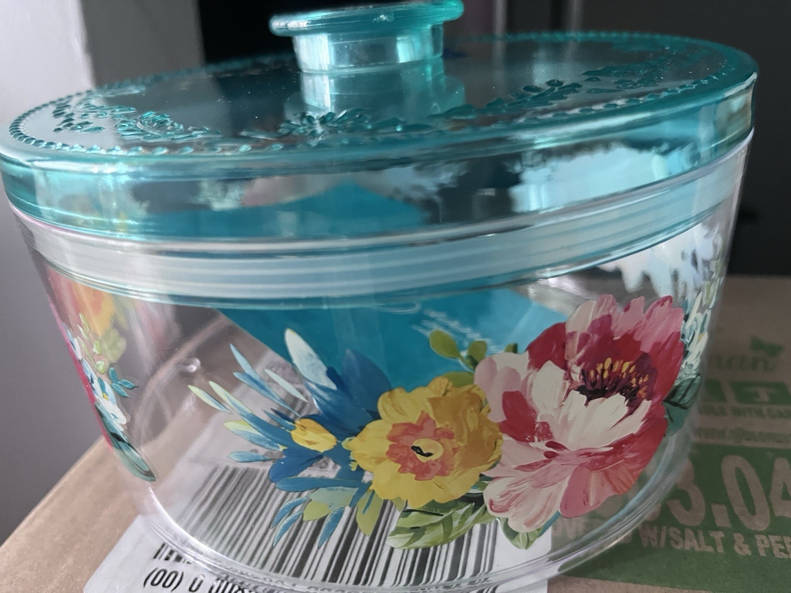 SET OF TWO The Pioneer Woman Sweet Romance Cow acrylic Round Treat Container