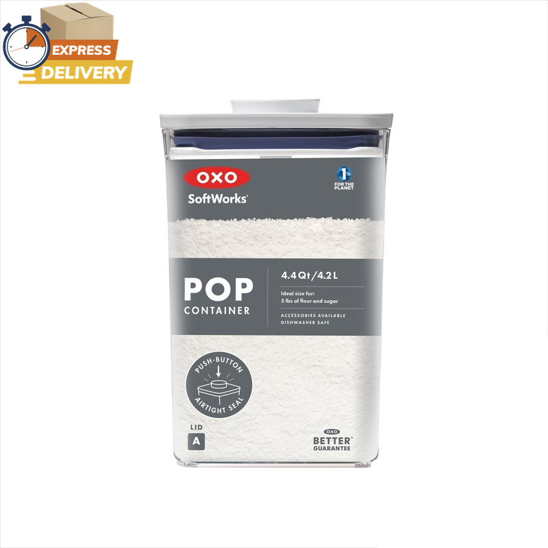 POP Container 4.4-Qt Medium Big Square Food Storage Container, White ✅ 👈