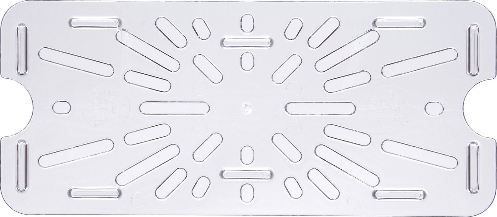 3067007-E Plastic Drain Shelf for 1/3 Size Food Pan Clear 0.6 Inch Insert