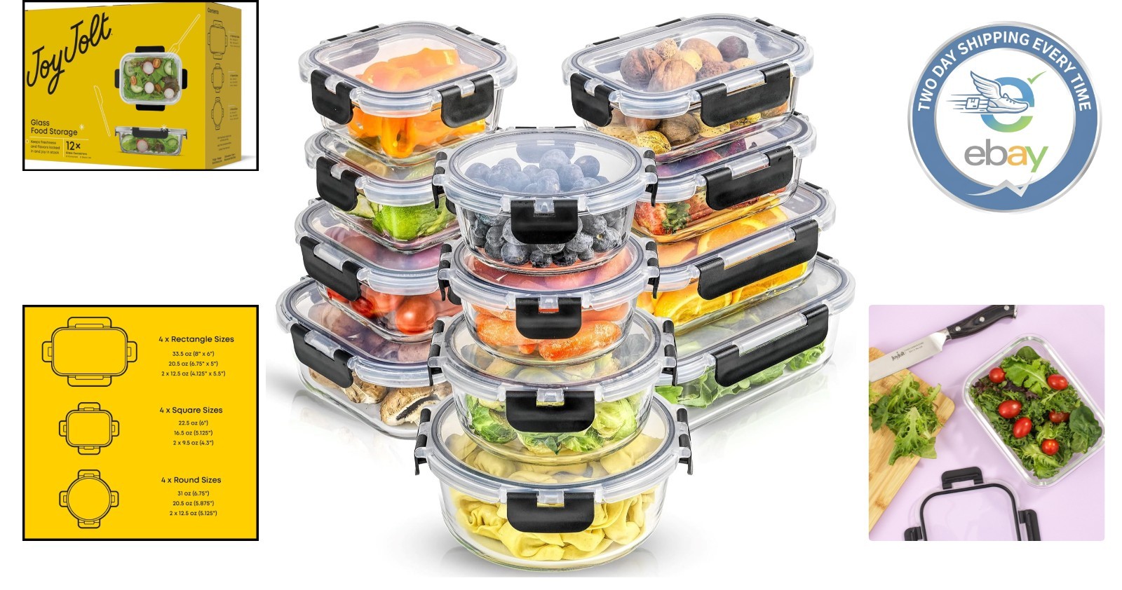 Versatile 24pc Glass Tupperware Set – Airtight & Microwave Safe Solutions