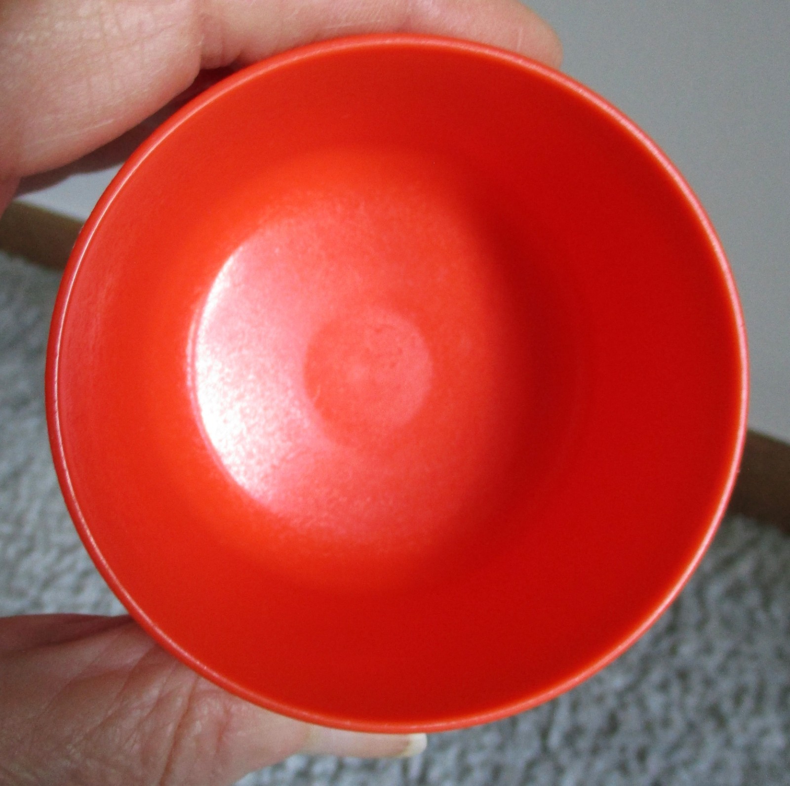 Vintage Tupperware Set of 3-Orange Snack Cups-4 oz. #1229 & Lid Seals #297