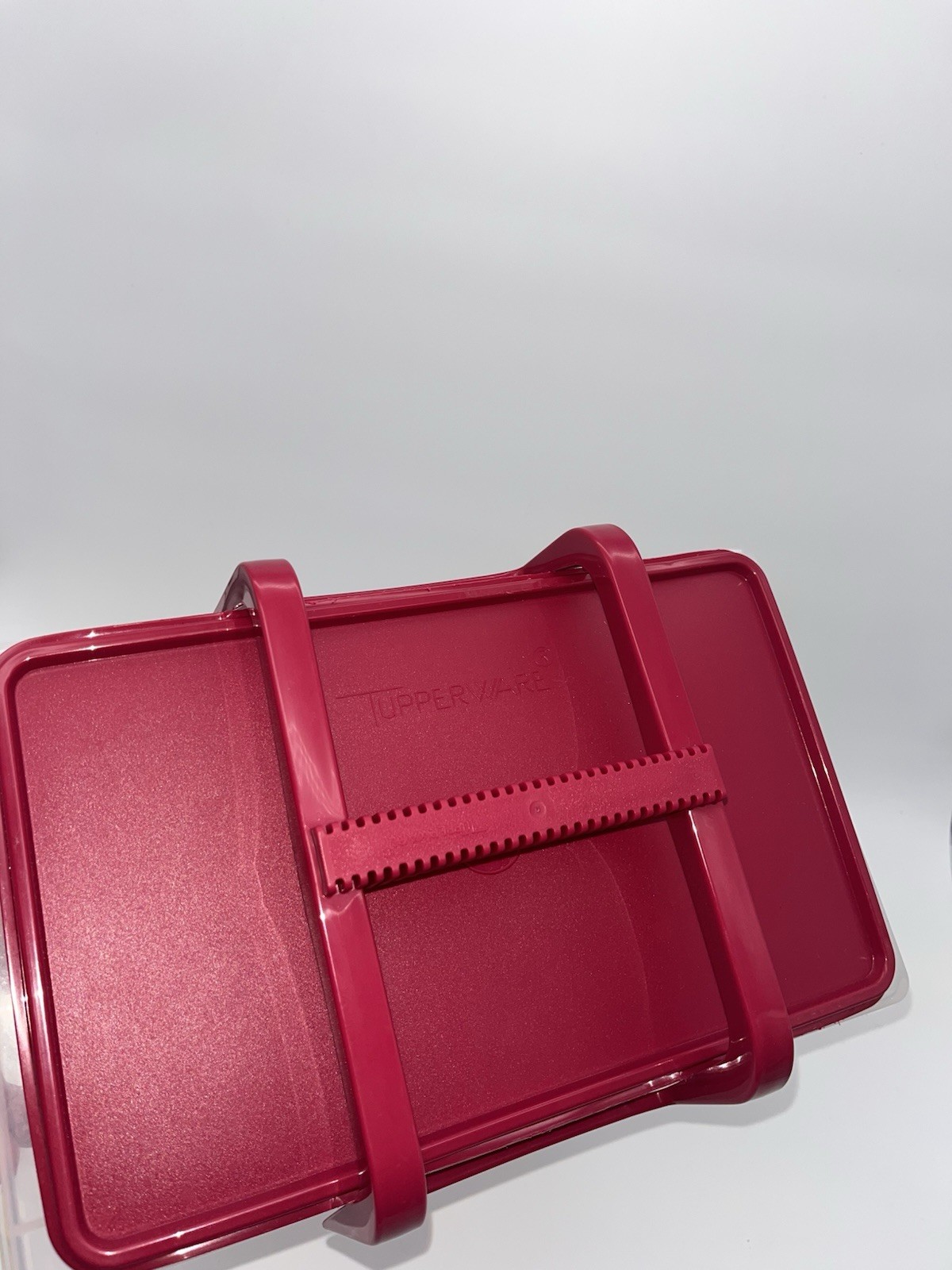 Tupperware 3 Gallon Bulk Food Storage Canister Clear with Red Lid New