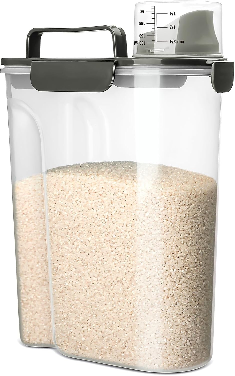 Rice Storage Container, 5 to 10lb Dry Food Airtight Dispenser, Pet Dog Cat Food