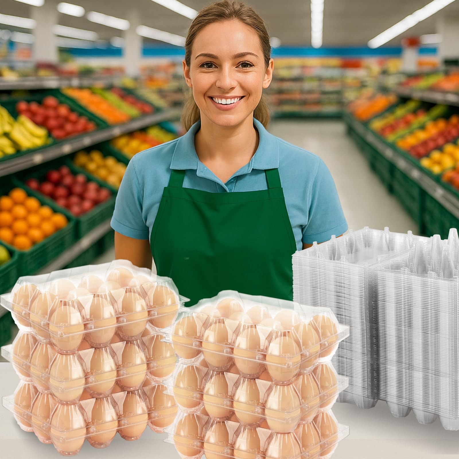 50 Packs Egg Cartons Cheap Bulkï¼ŒPlastic for 12 Eggsï¼Œ Clear Egg Cartons 3 …