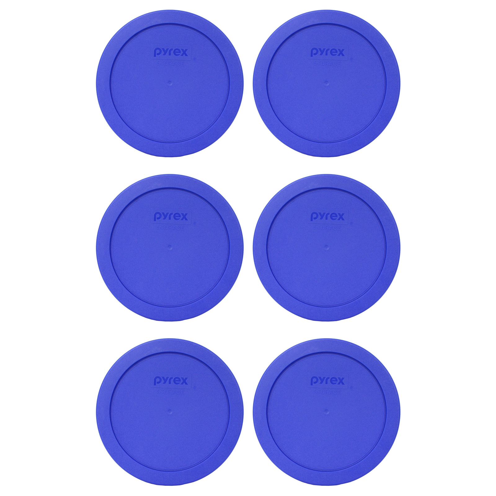 Pyrex 7201-PC Sapphire Blue Plastic Storage Replacement Lid Cover (6-Pack)