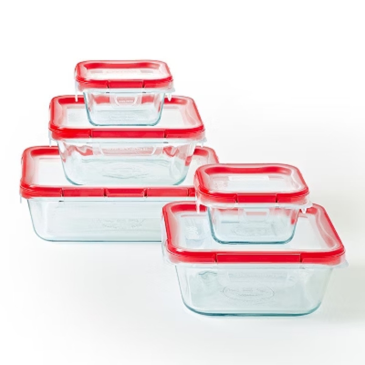 Pyrex 10pc FreshLock Glass Storage Set: Heat & Break-Resistant, Microwave