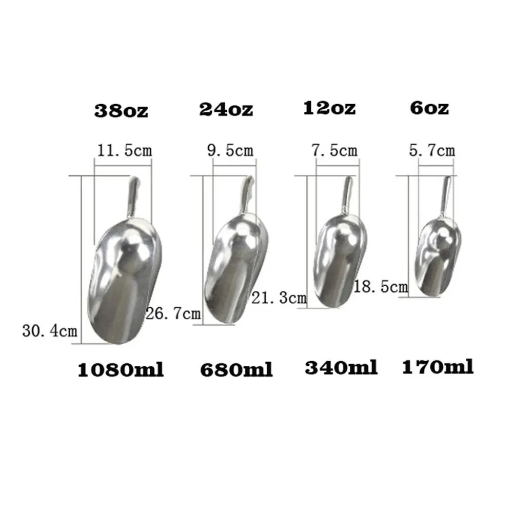 1080ML Multi-function Premium Ice Scoop Aluminum Alloy Ergonomic Handle Food
