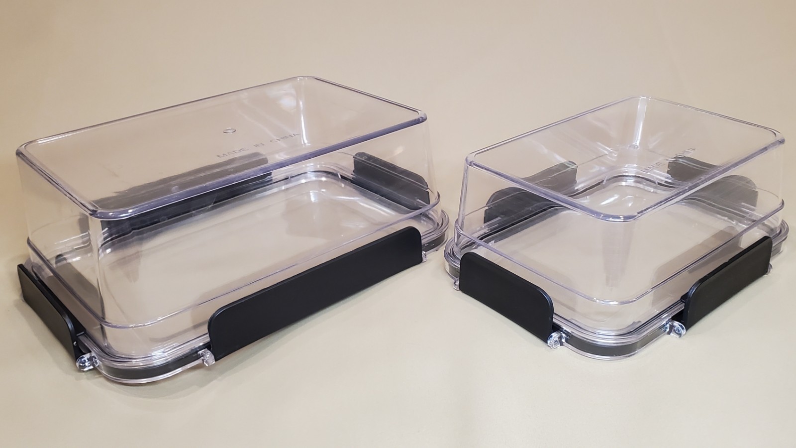 Basic Plastic Storage Containers with Lids – Set of 2 – Clear