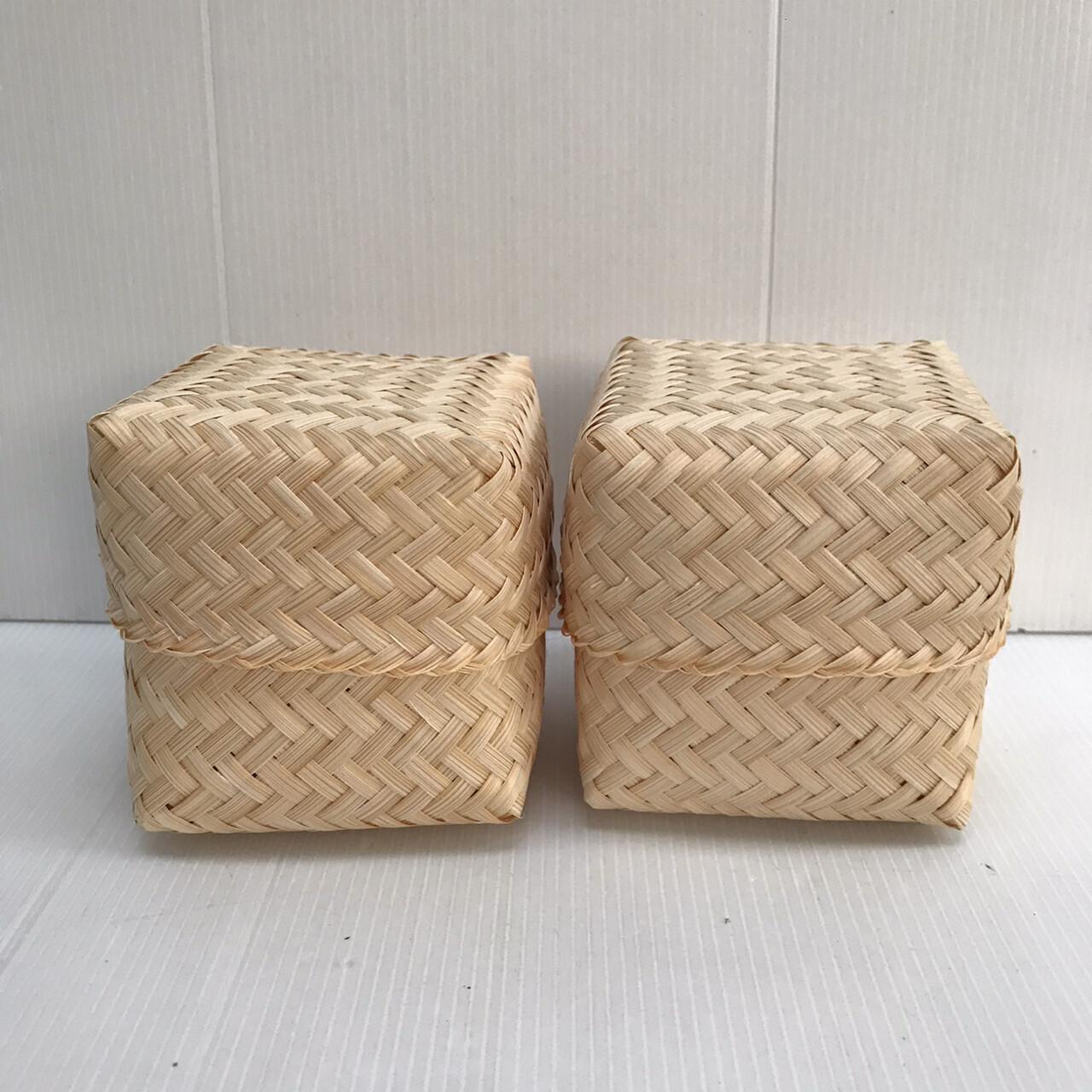 Vintage Thai Handicraft Kratip Sticky Rice Small Bamboo Serving Basket Size3″X3″