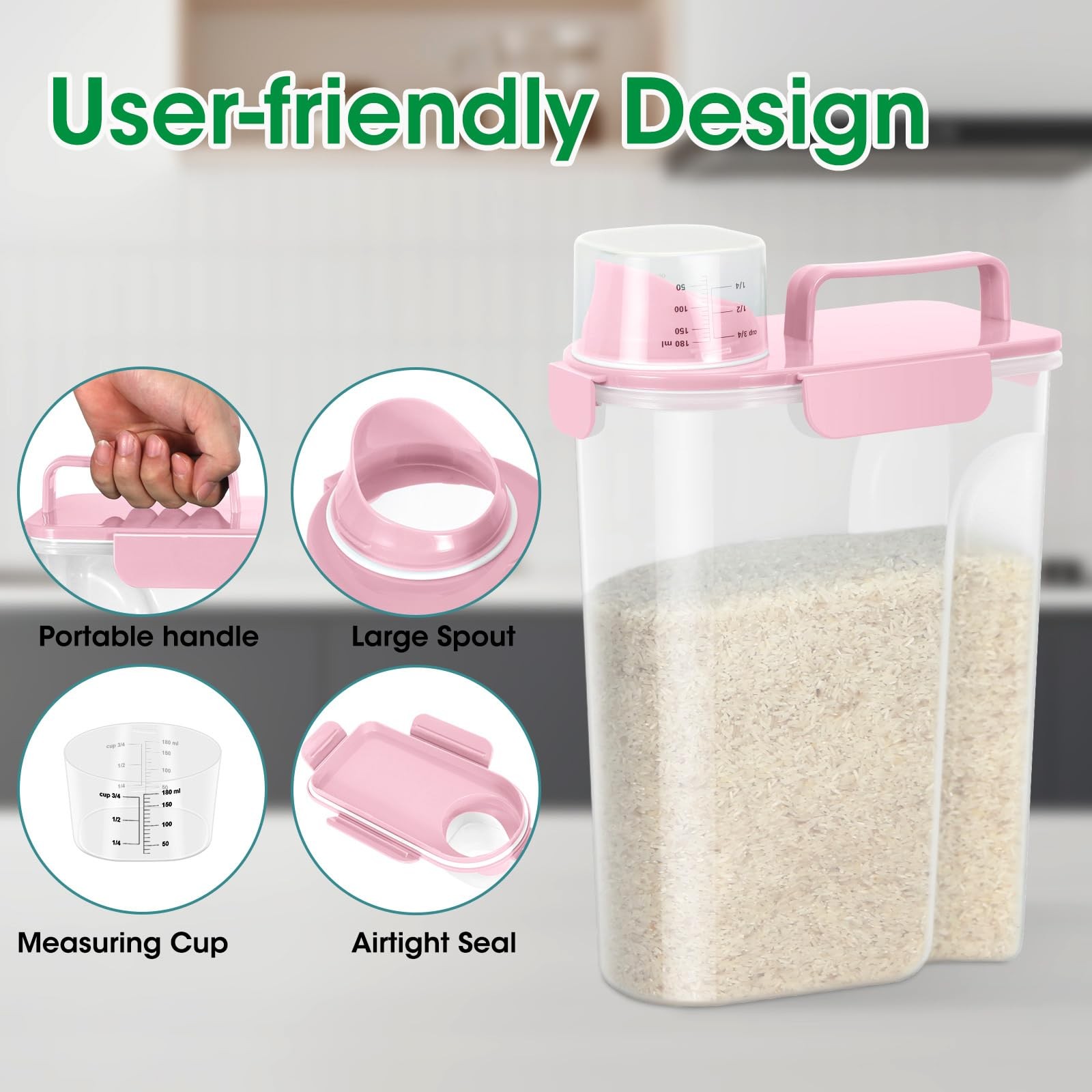 TBMax 2 Pack Airtight Rice Container 5 Lbs +10 Lbs, Cereal Container Oatmeal …