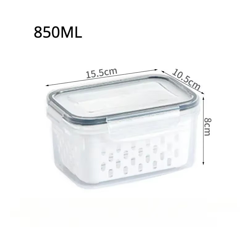 1/2/3Pcs Refrigerator Storage Box Fridge Organizer Fresh Vegetable Fruit Drain B