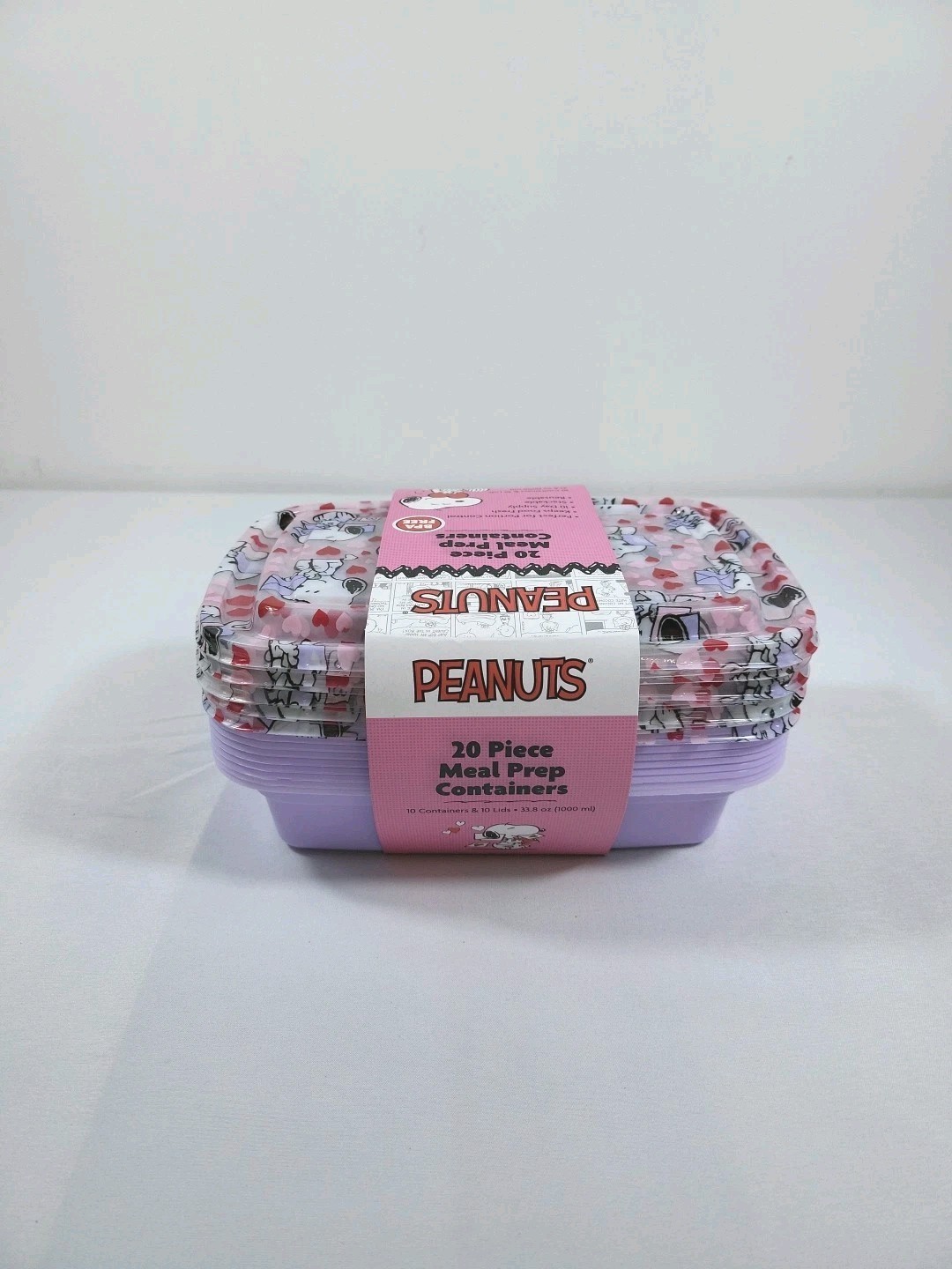 Peanuts New 2026 20 Piece Meal Prep Containers Snoopy Valentine’s Day Theme