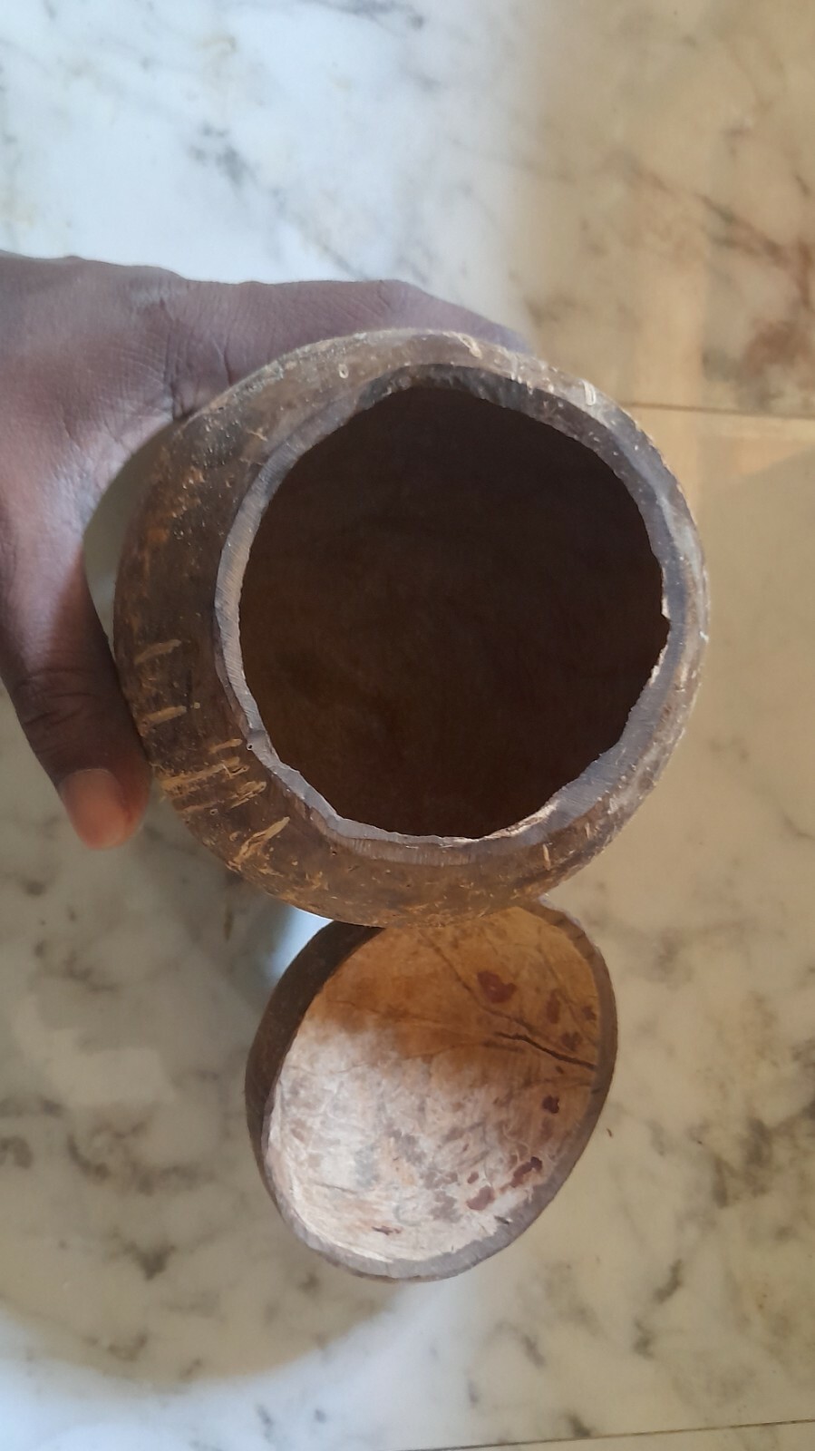 Handmade Coconut Shell Salt Container Eco Friendly Organic Kitchen Tool