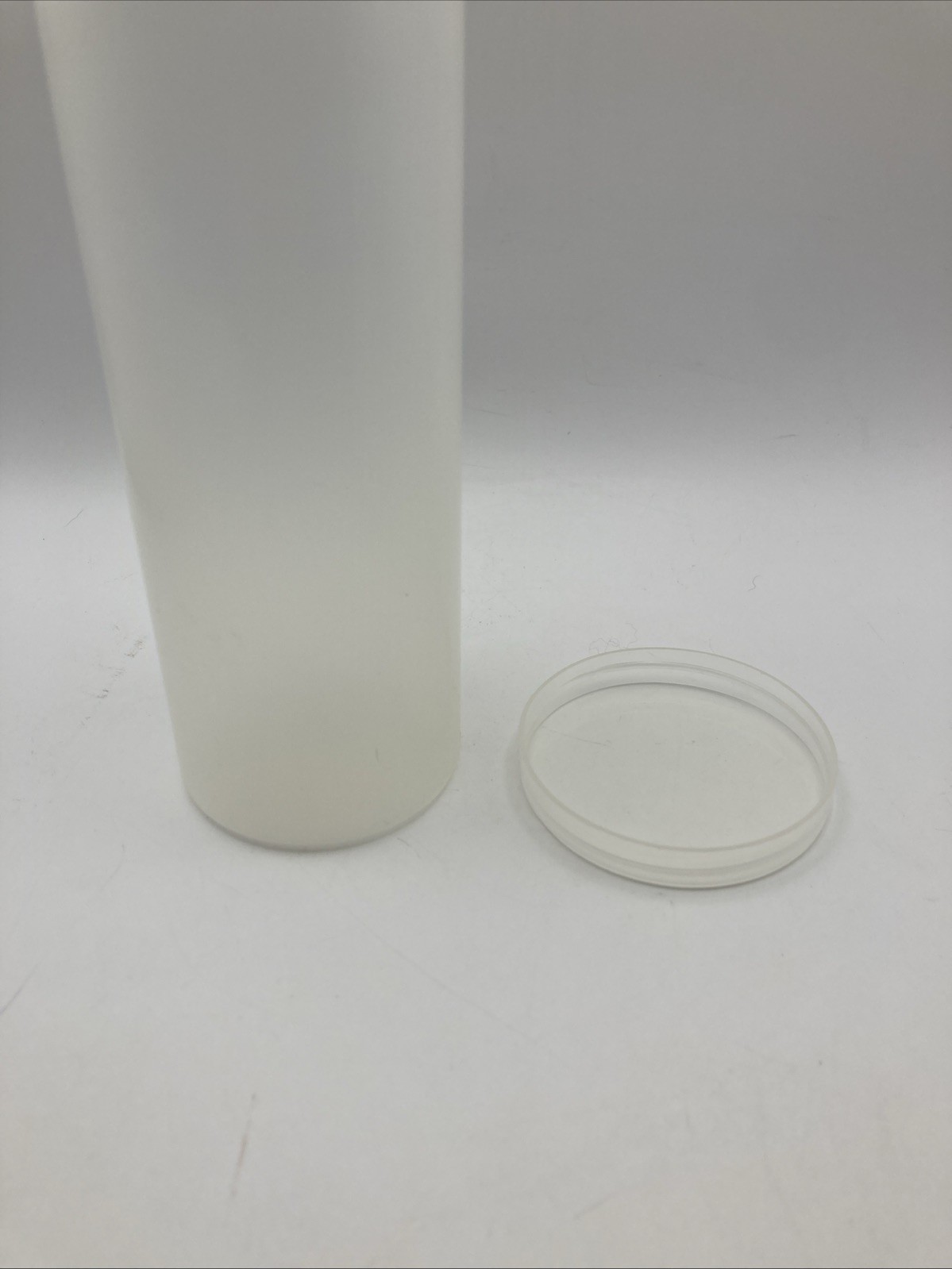 20 Oz Cylinder Plastic Storage Container W/twist On Lid White 9.75”x 2.5”