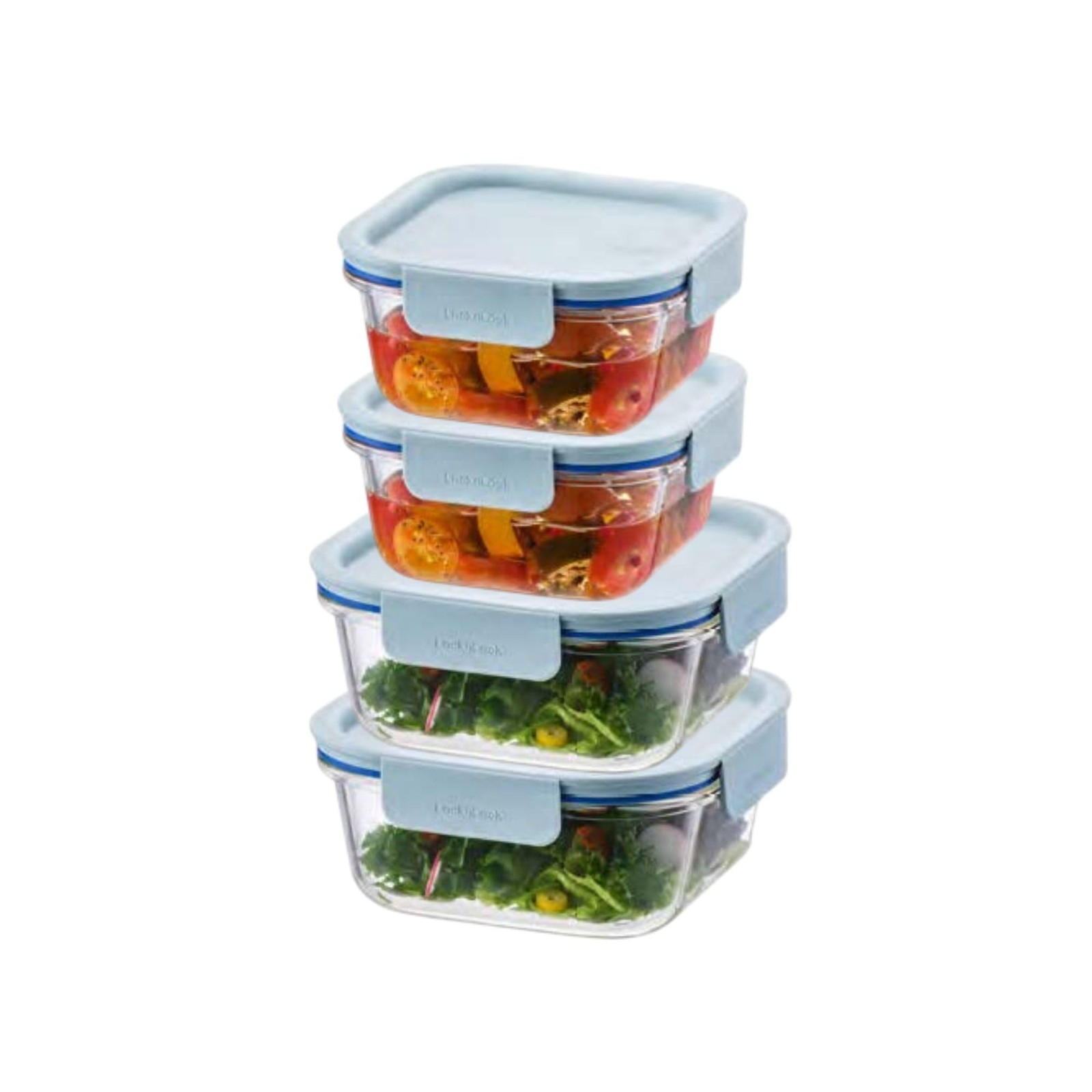 LocknLock LNG214S4M The 8 set (4 containers & 4 Lids), 750ml / 500 ml, Mint