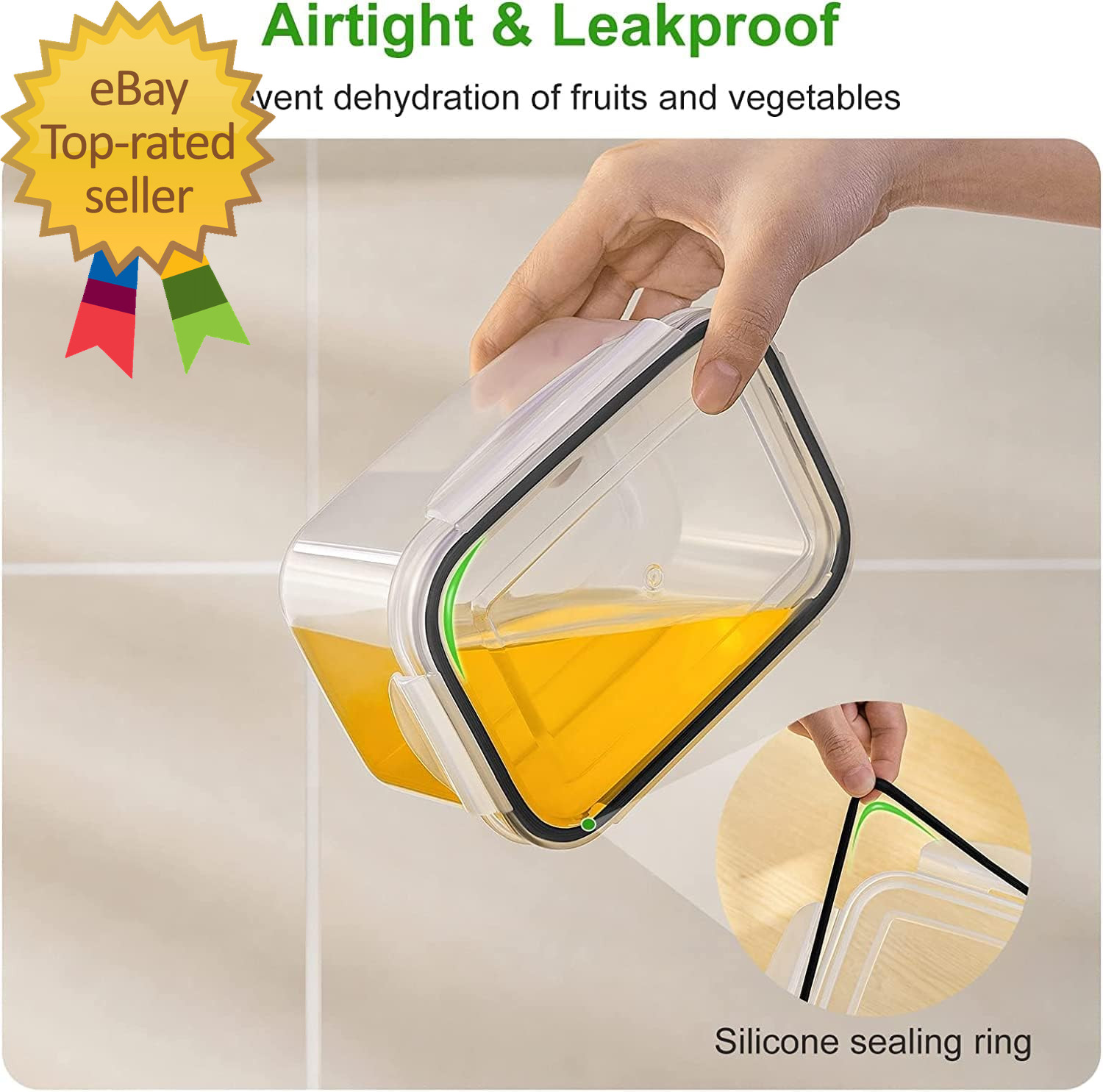 Fruit Storage Containers for Fridge with Removable Colander Airtight Food