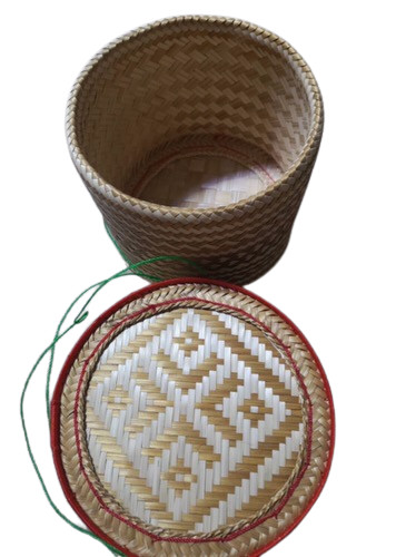 Bamboo Basket Vintage Thai Handicraft Kratip Serving Jar Shape Sticky Rice 5′