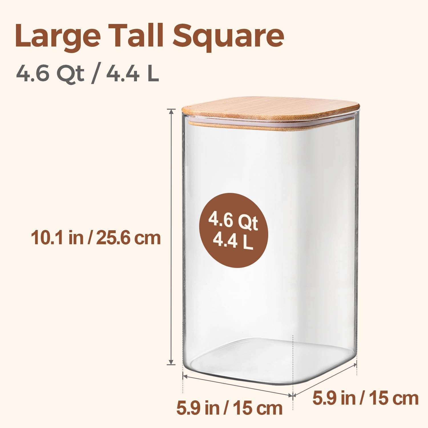 1.2 Gallon Wide Mouth Flour Sugar Storage Containers 2 Pcs, 4.6 Qt Glass Storage