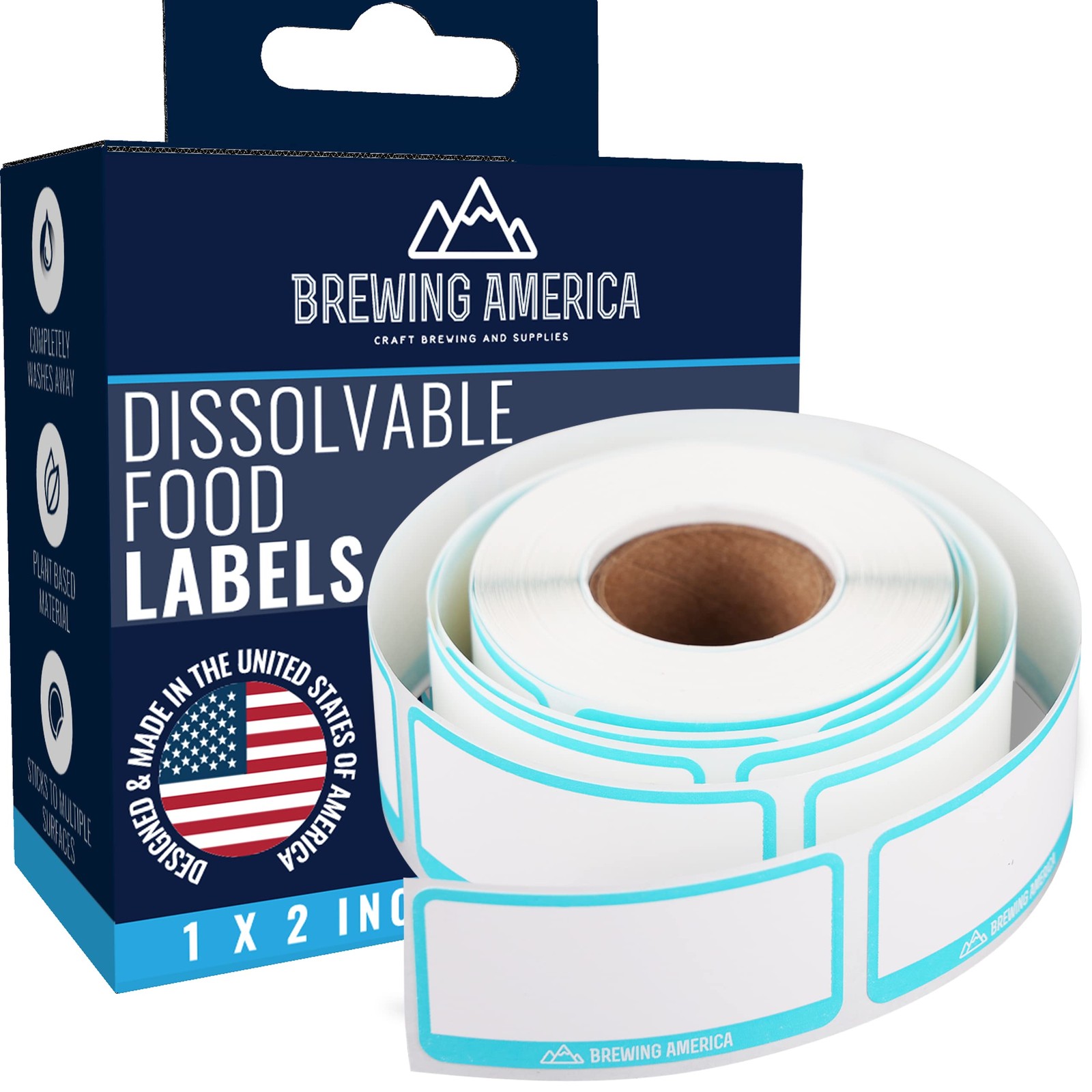 Dissolvable Food Labels for Food Containers – 250qty Made in USA – 1×2 Inches…
