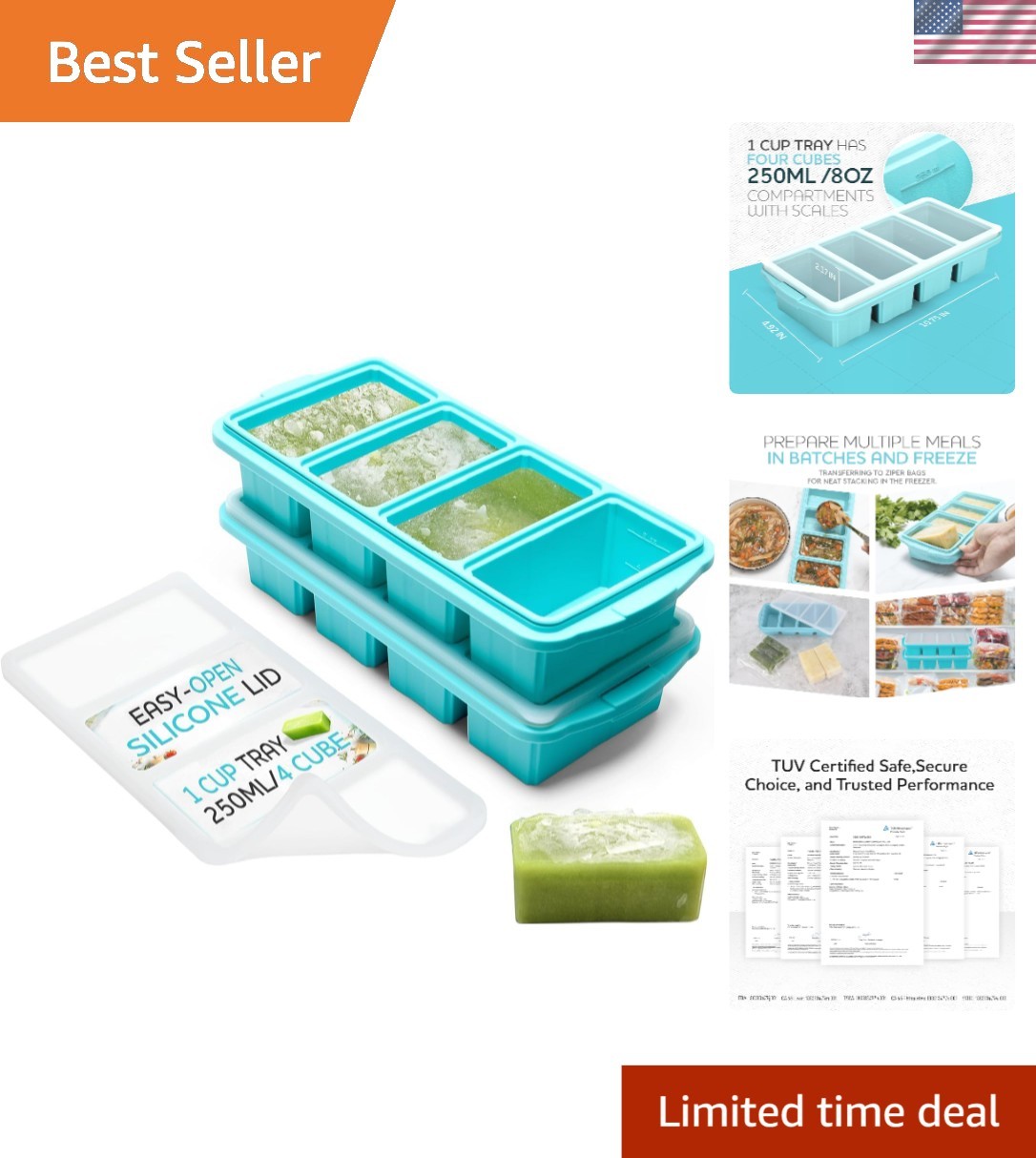Durable Silicone Freezer Tray with Leak-Proof Lid – Organize Freezer Efficiently