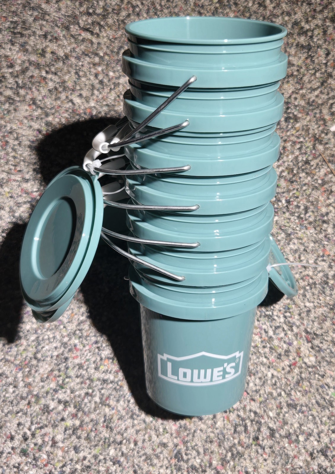 Set of 8 Lowe’s Teal Mini Buckets w/ Lids 0.42 Qt BPA-Free Collectible NEW