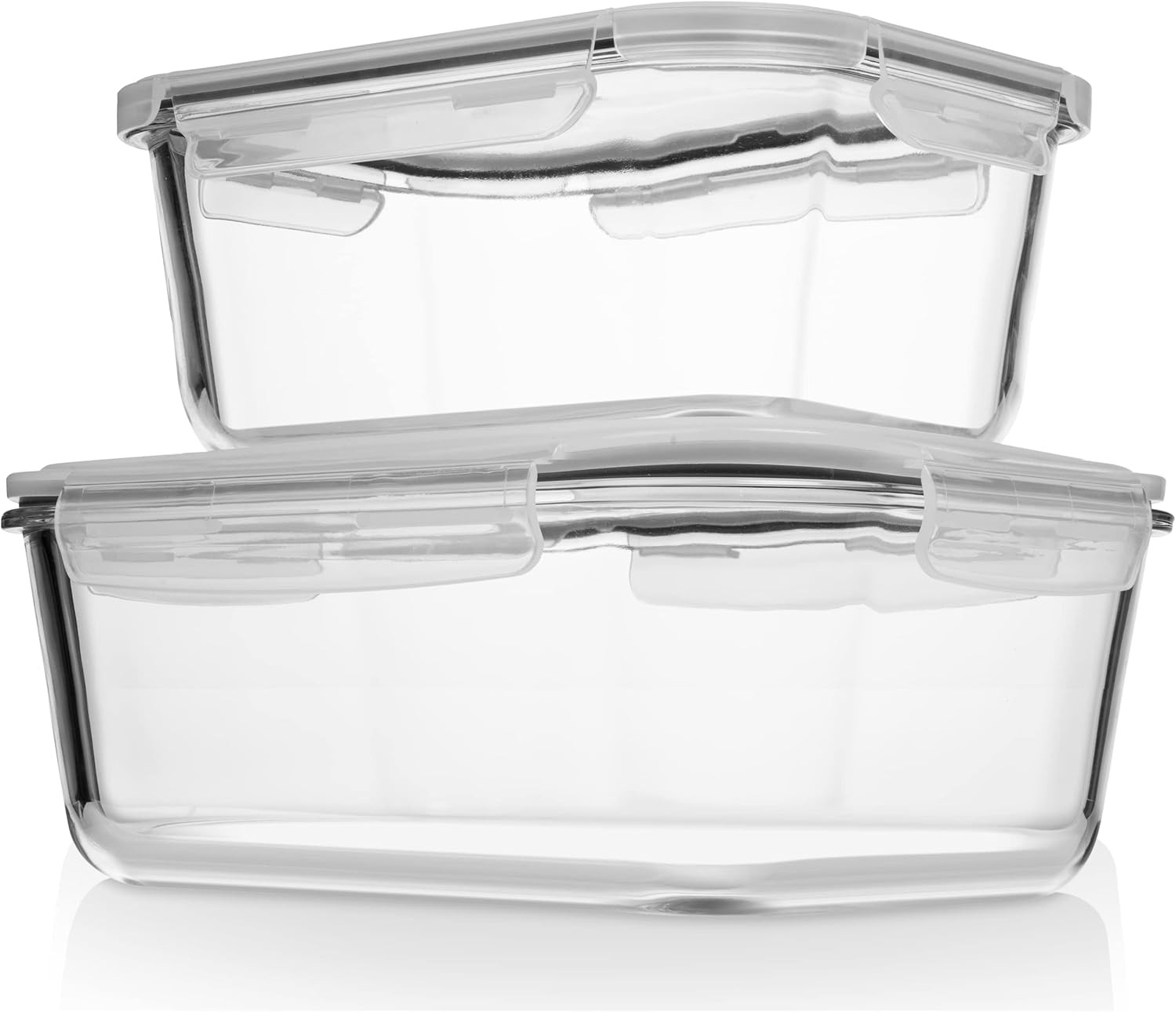 4 Pc (2700ML/ 91 Oz & 1520ML/ 51 Oz) Airtight Large Glass Food Storage Container