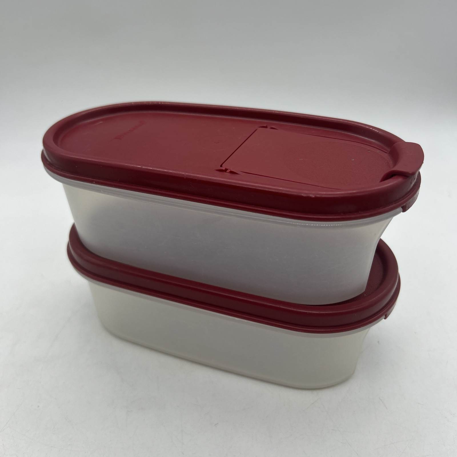 Pair Tupperware Modular Mate Oval 1 Paprika Seal Set 500ml