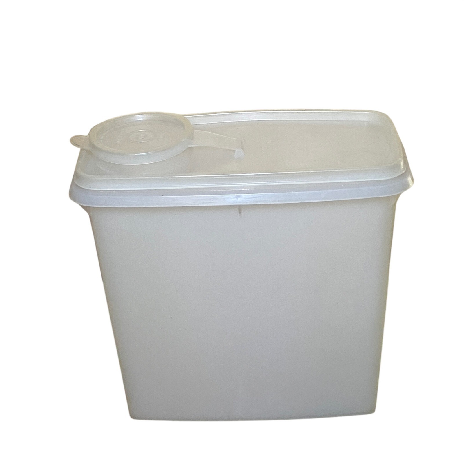 Tupperware Vintage Cereal Keeper Super Sheer White Pour Spout Lid Space Saving