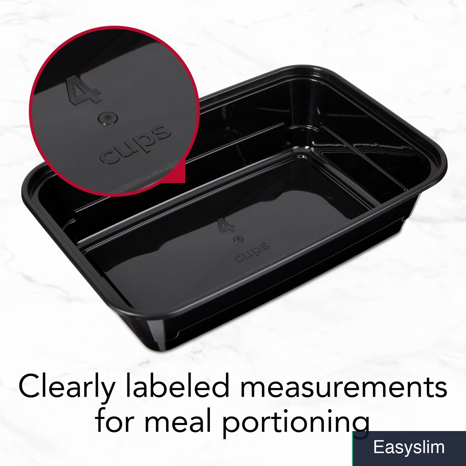 Meal Prep Containers 10-Pack Black Single Compartment BPA-Free Stackable