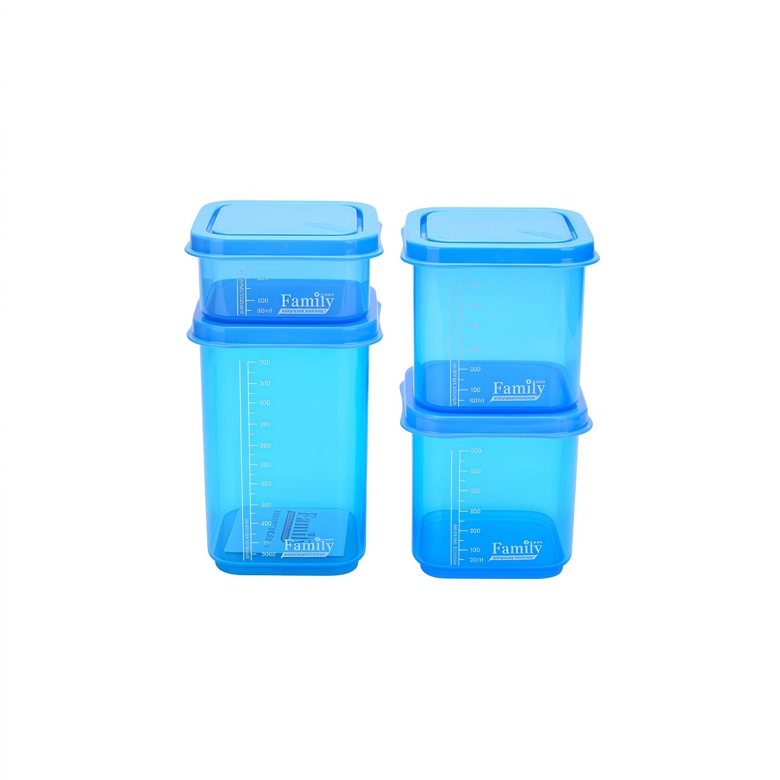 4-Piece Airtight Food Storage Containers with Lids Family 4 Piece Set, Blue