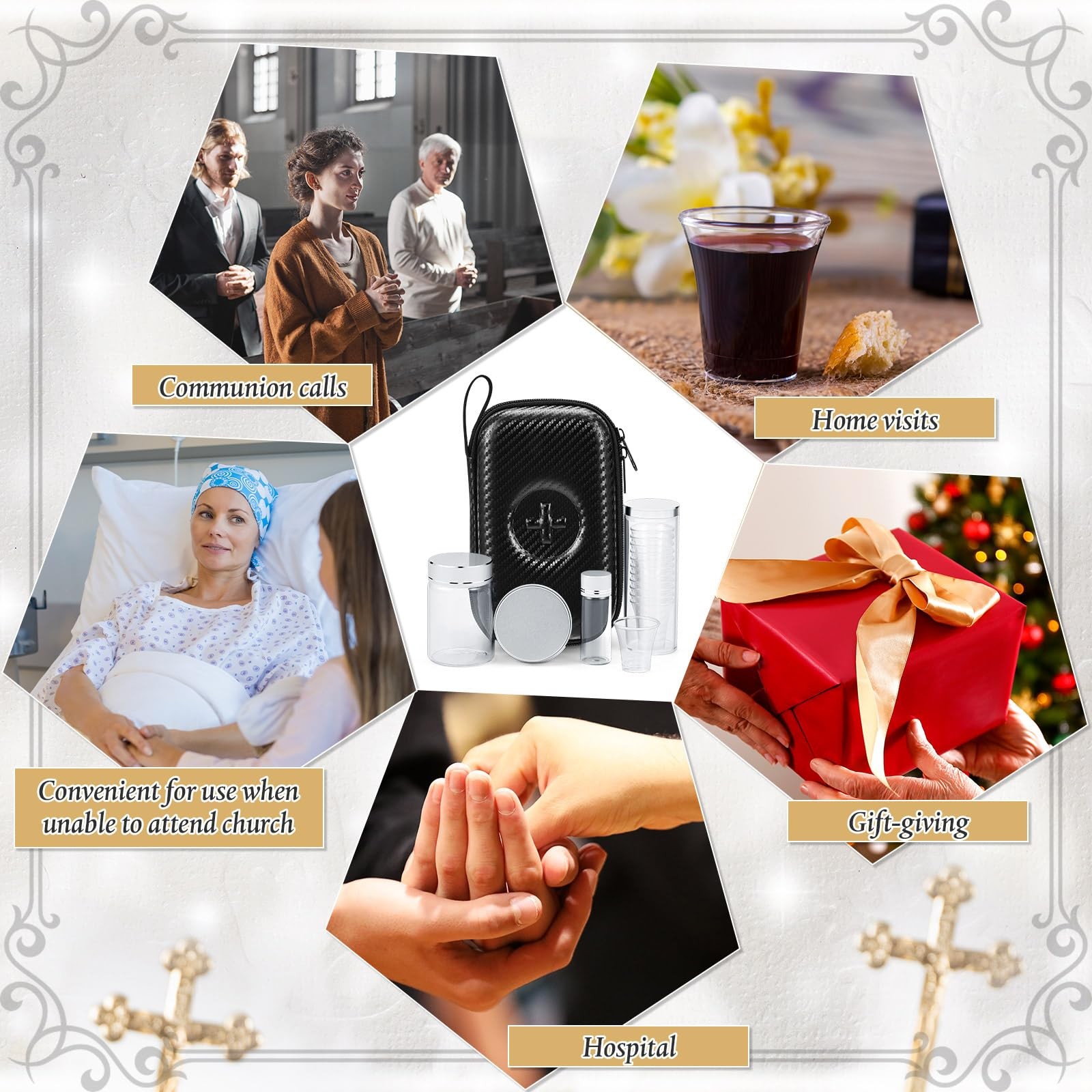 2 Set Portable Communion Set Gifts for Catholic Priests Travel, Home Visits, …