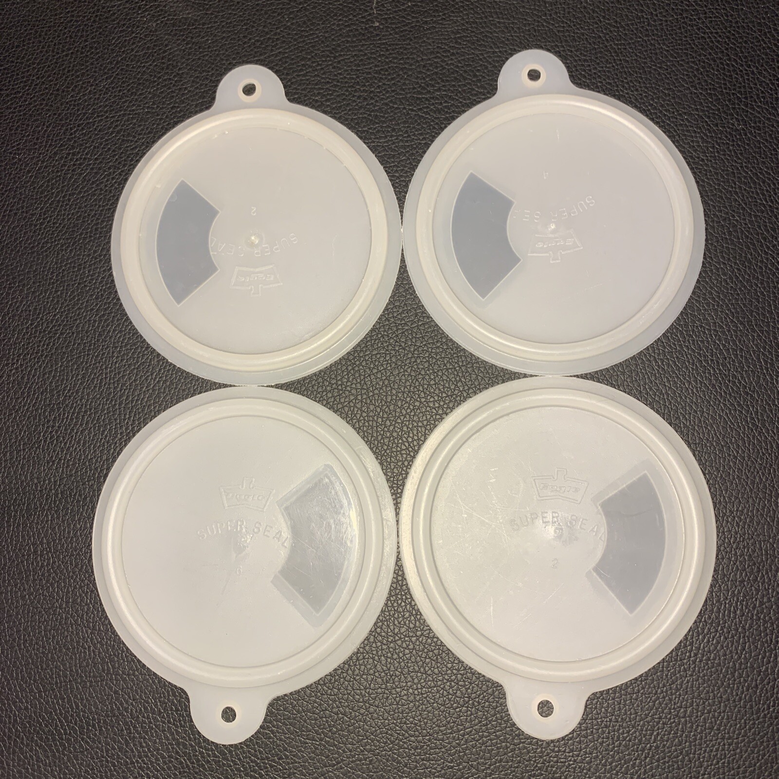 Eagle Super Seal Plastic Lot of 4 Storage 4″ Diameter Lids Only Made in USA