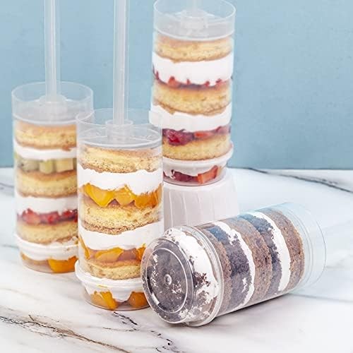 Clear Push-Up Cake Pop Shooter (Push Pops) Plastic Containers with Lids, Base &