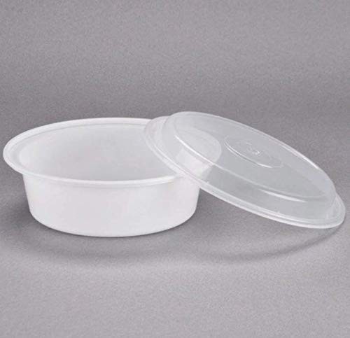 Premium Deep Round White Containers – 9″ Pack of 6 – Stackable & Leak-Proof D…
