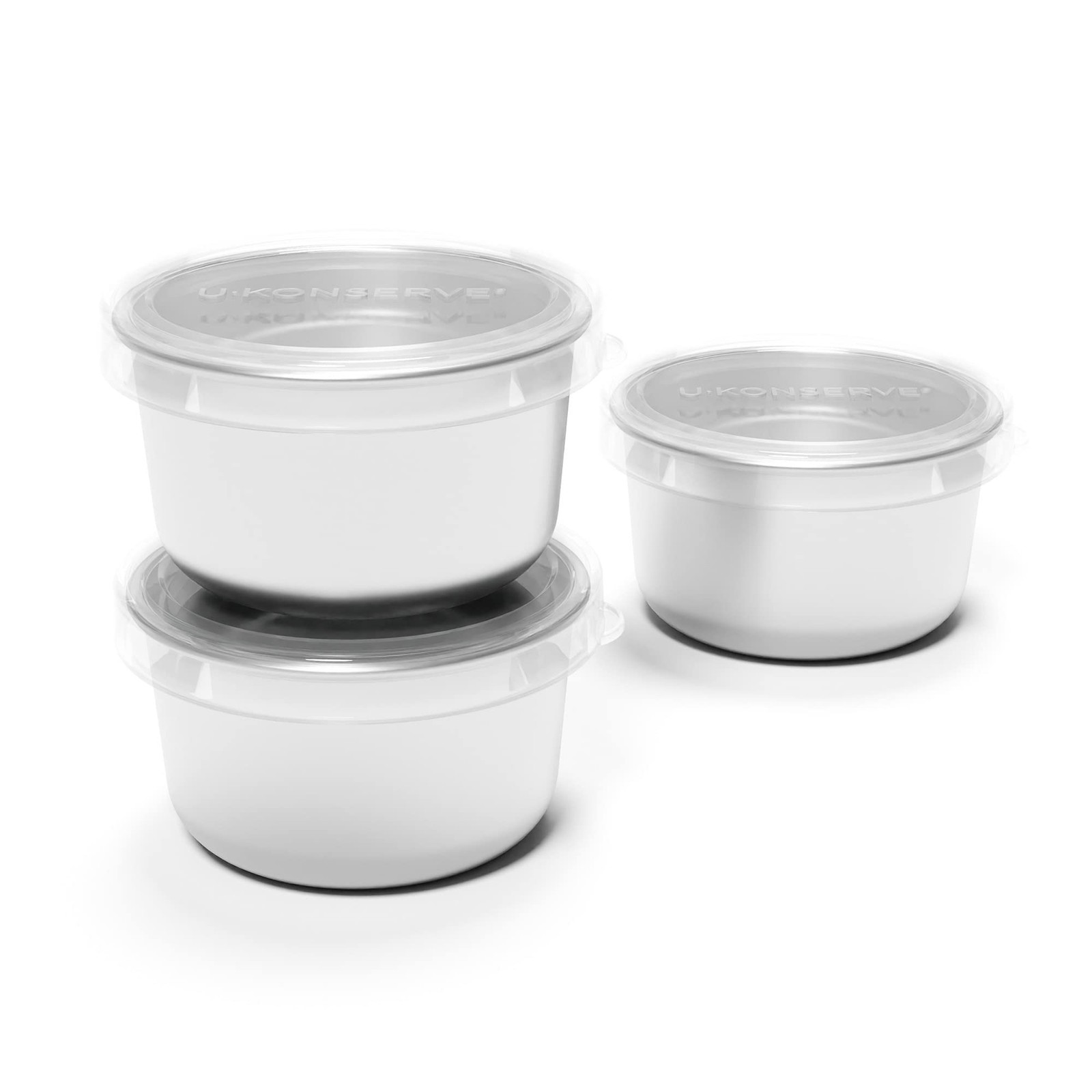 Stainless Steel Set of Three Round Food/Condiment/Snack Mini Countainers with…