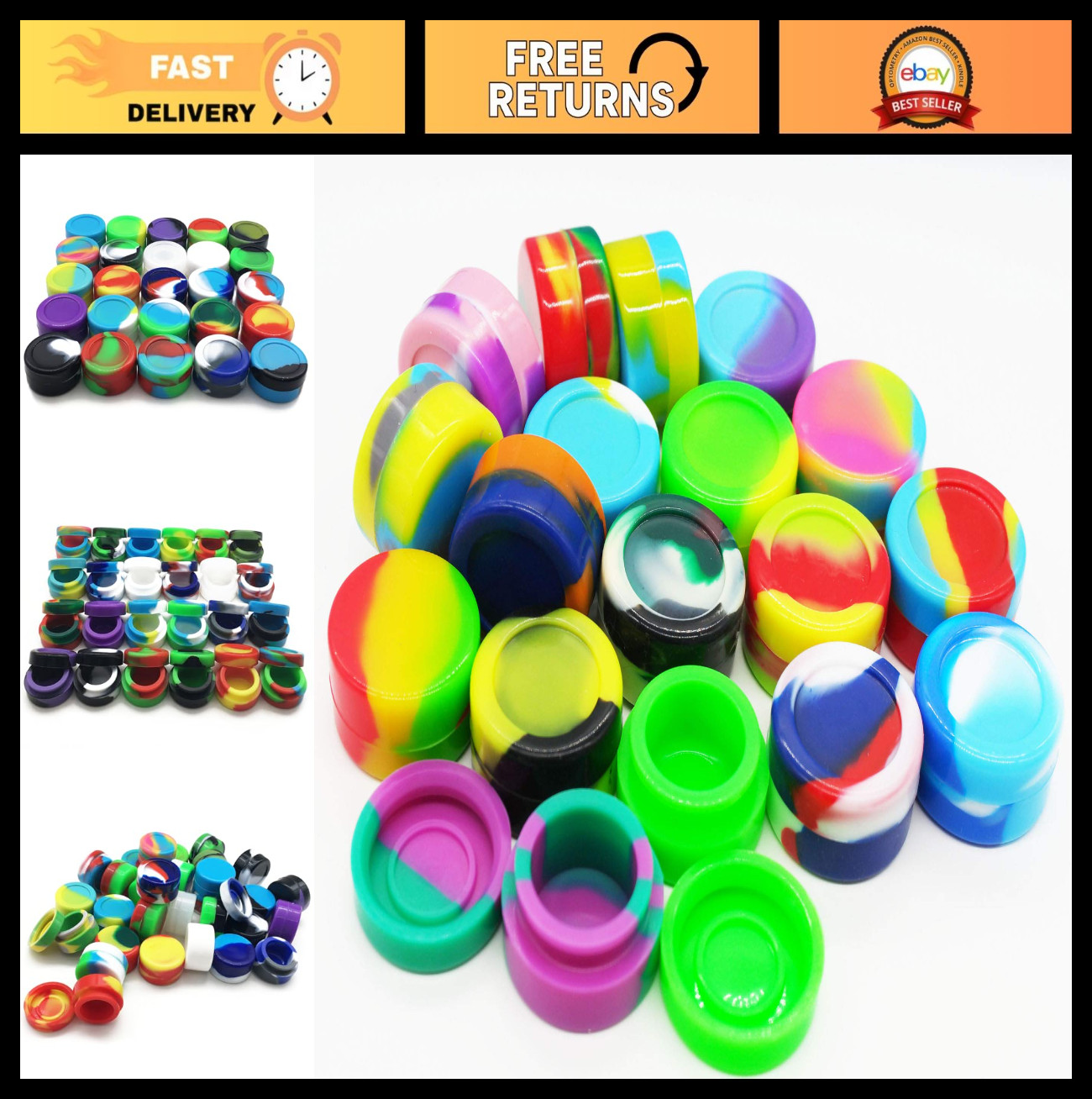 5ml Non-Stick Silicone Wax Concentrate Containers – Multi-Use Jars (100 Pack)
