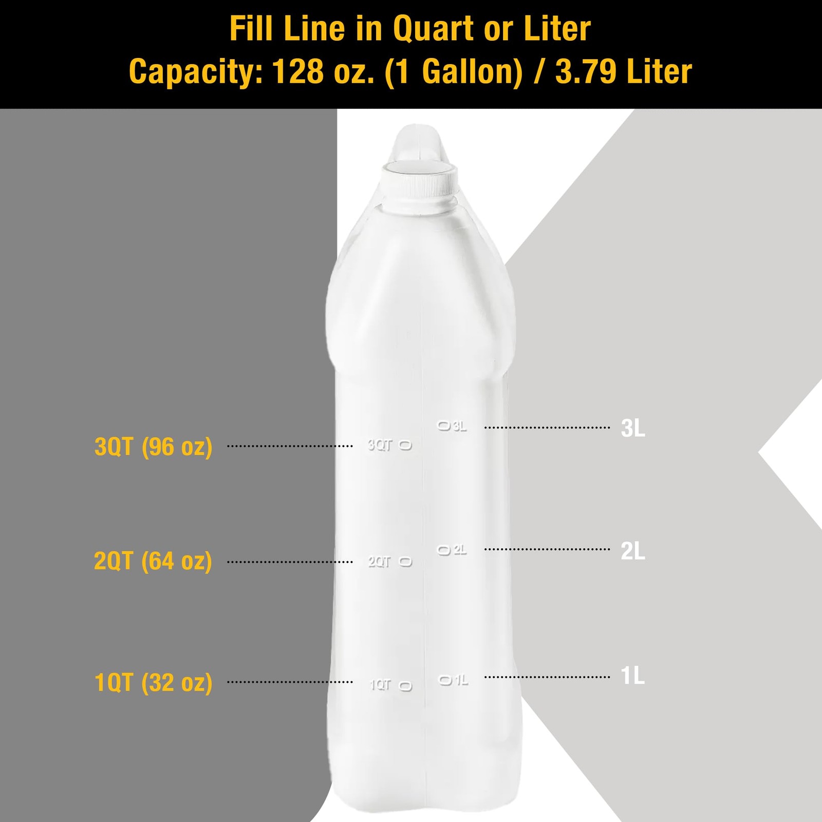 Jumuk Supplies 1 Gallon Plastic Jugs with Lids, Water 128 Ounces, White