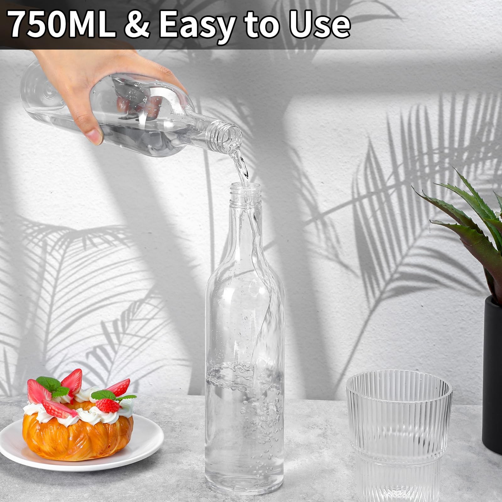 4 PCS Coffee Syrup Dispenser 750ml Bottles Large Leakproof Gold Pump Bar